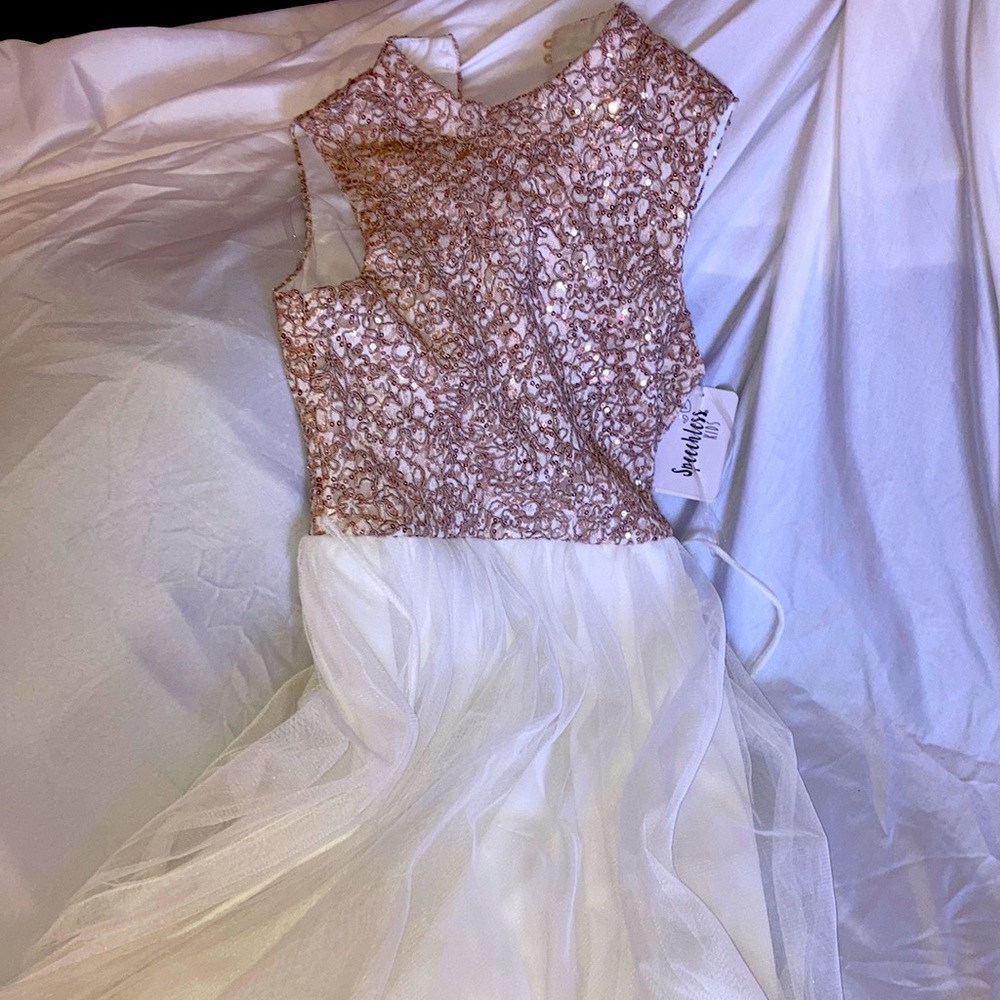 Kids gold and white formal dress NEW WITH TAGS